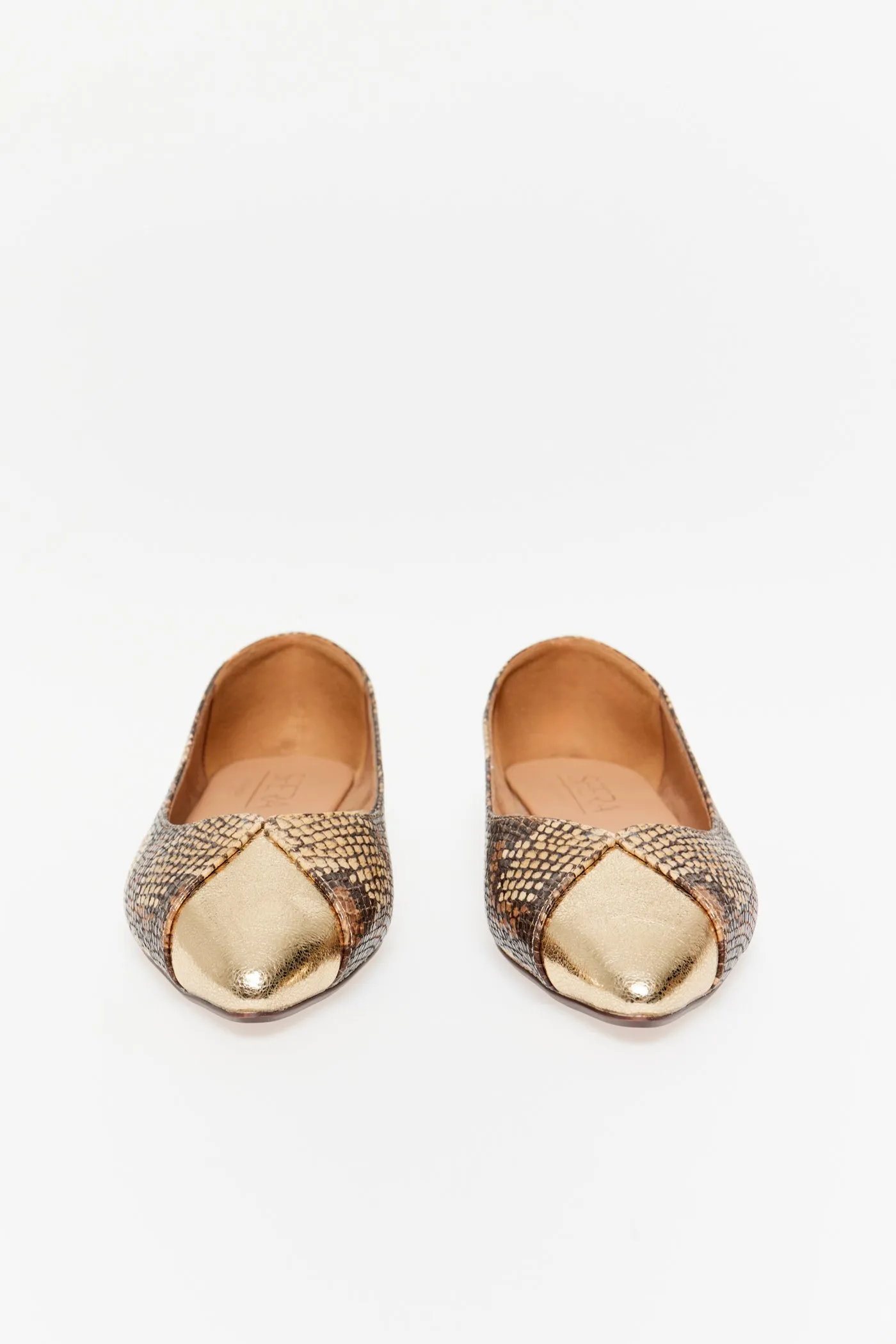 Snake Print Pump - Camel