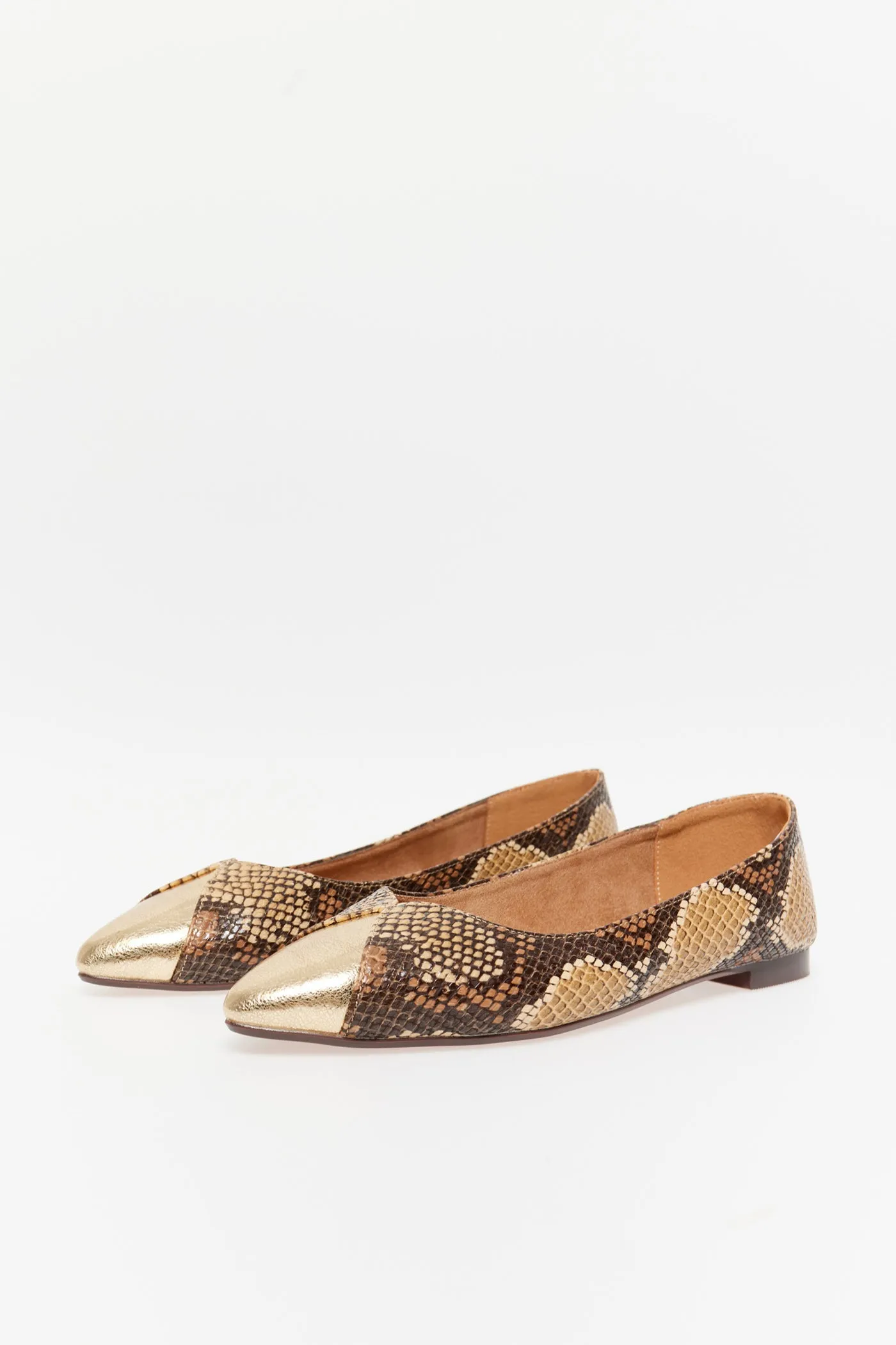 Snake Print Pump - Camel