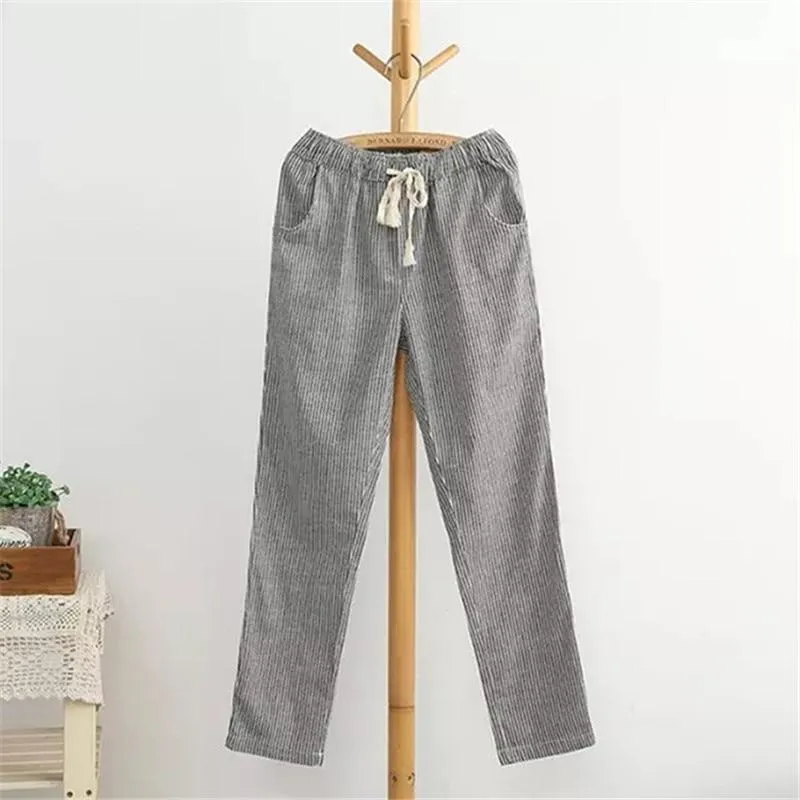 Striped Cotton Linen Pants  | Zen