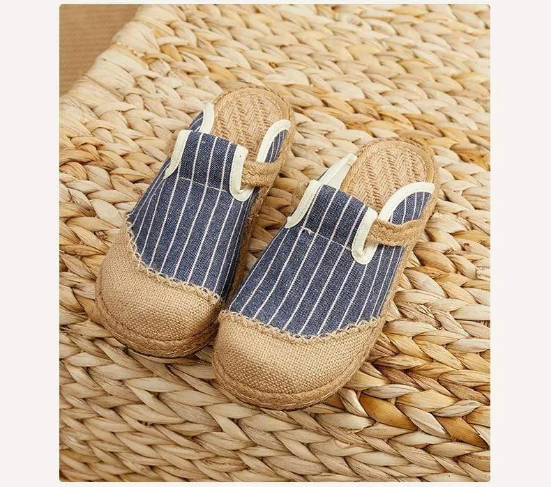 Striped Hemp & Cotton Loafers