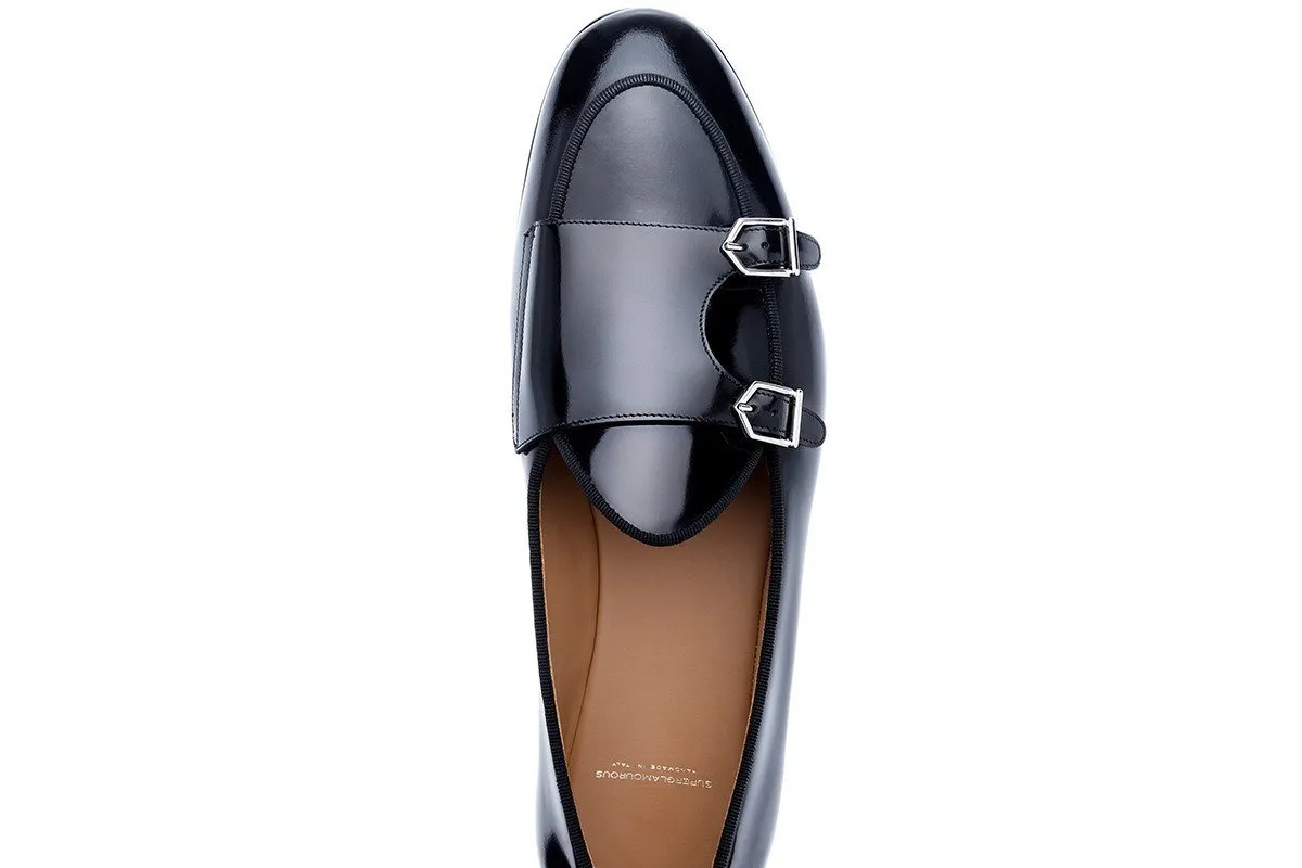 TANGERINE 7 BRUSHED BLACK BELGIAN LOAFERS