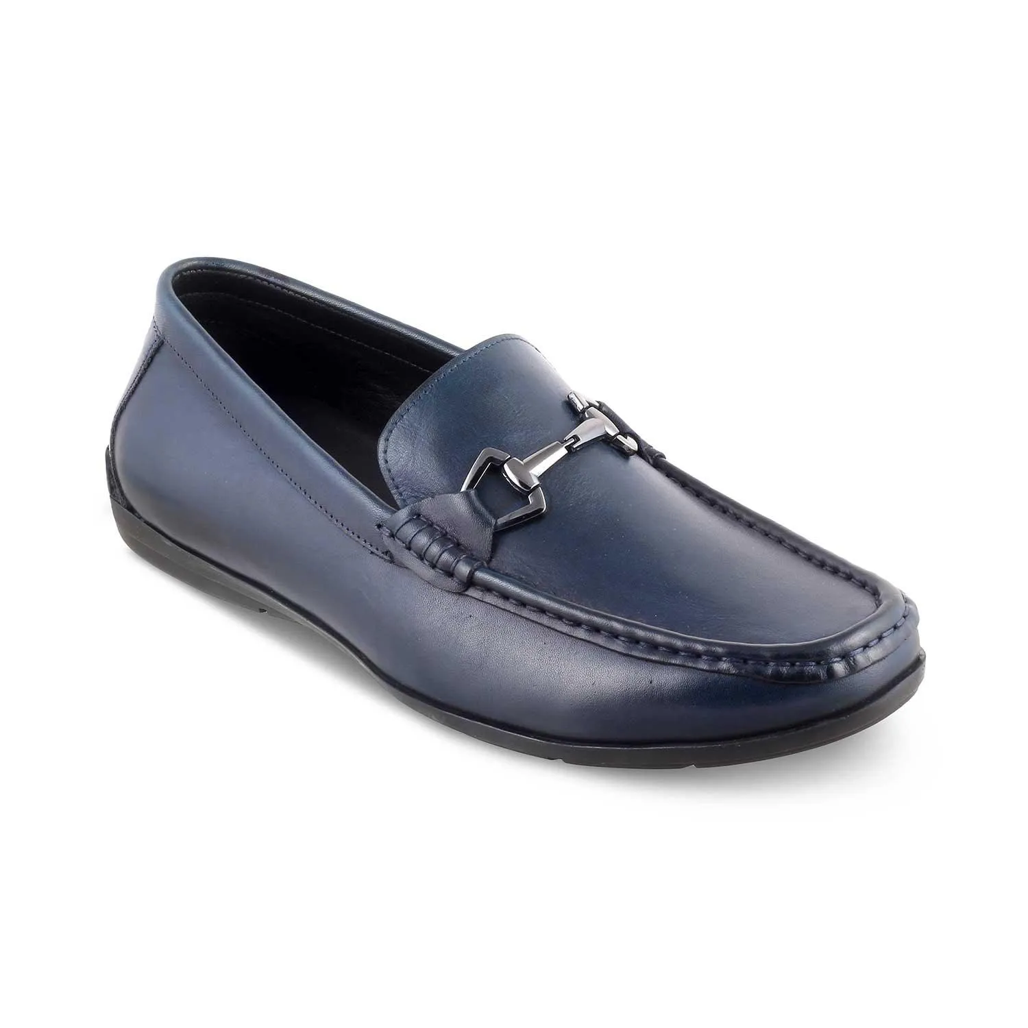 The Rhodes Blue Men's Leather Driving Loafers Tresmode