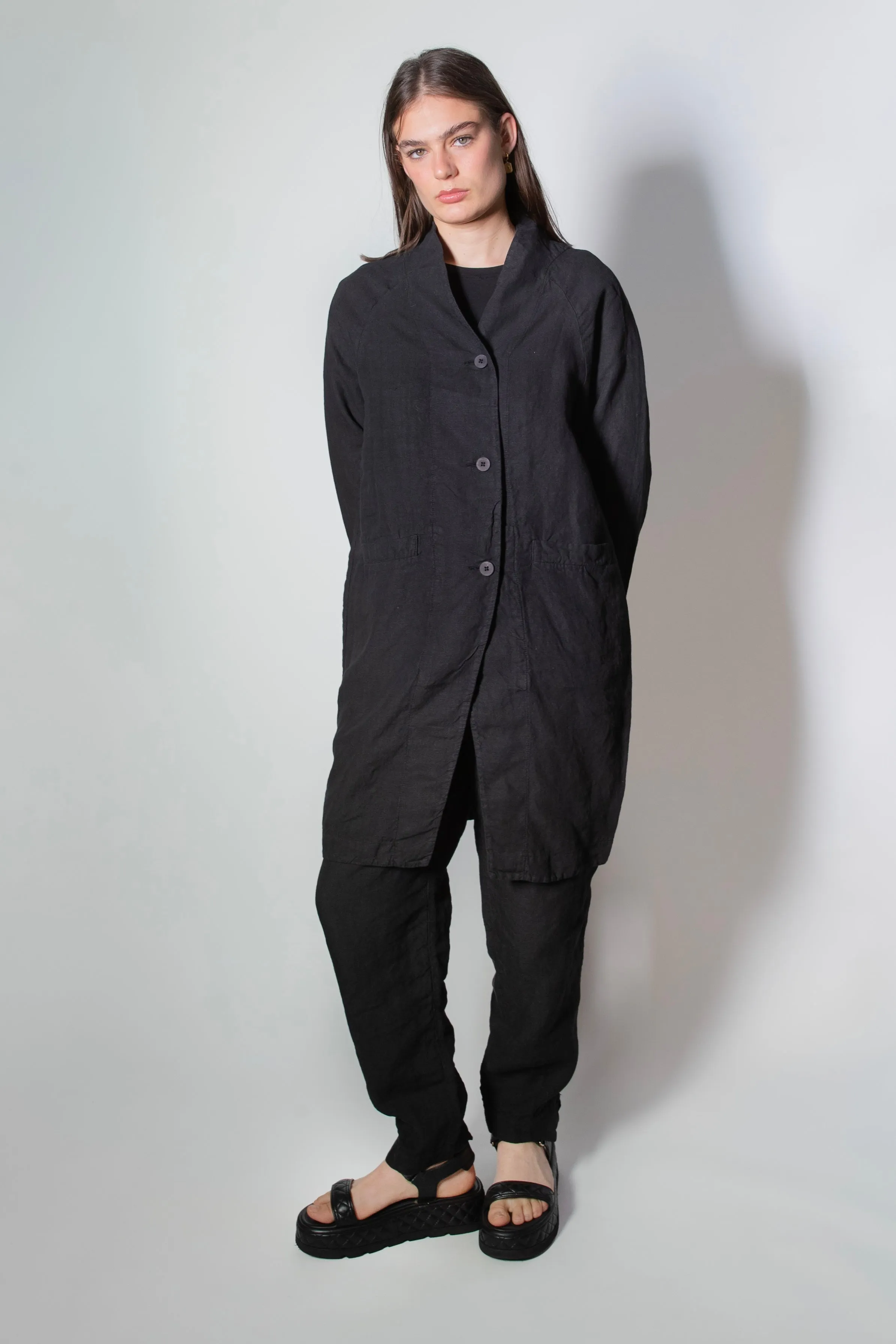 Transit Par Such Linen Slim Pant in Black