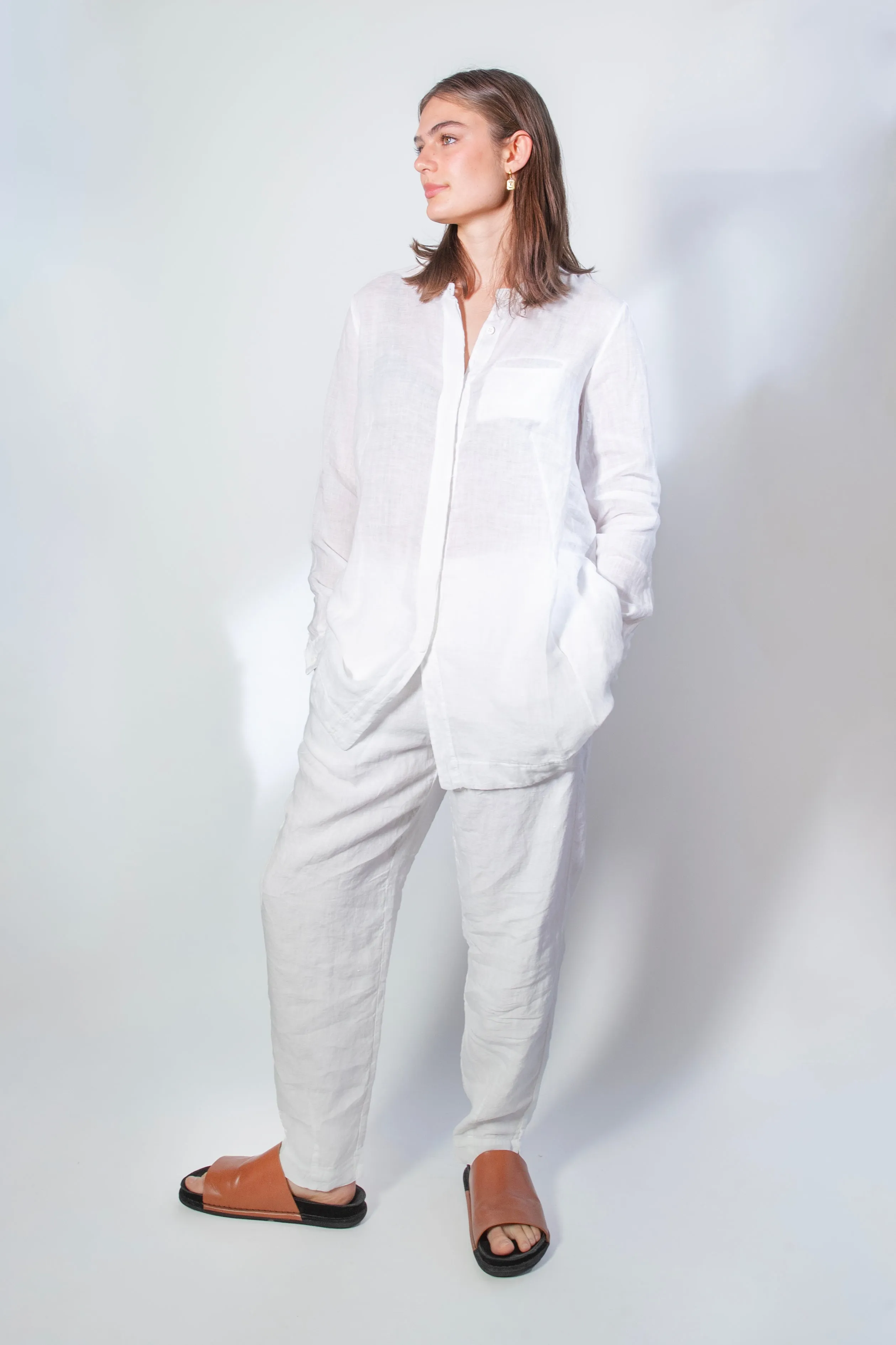 Transit Par Such Linen Slim Pant in White