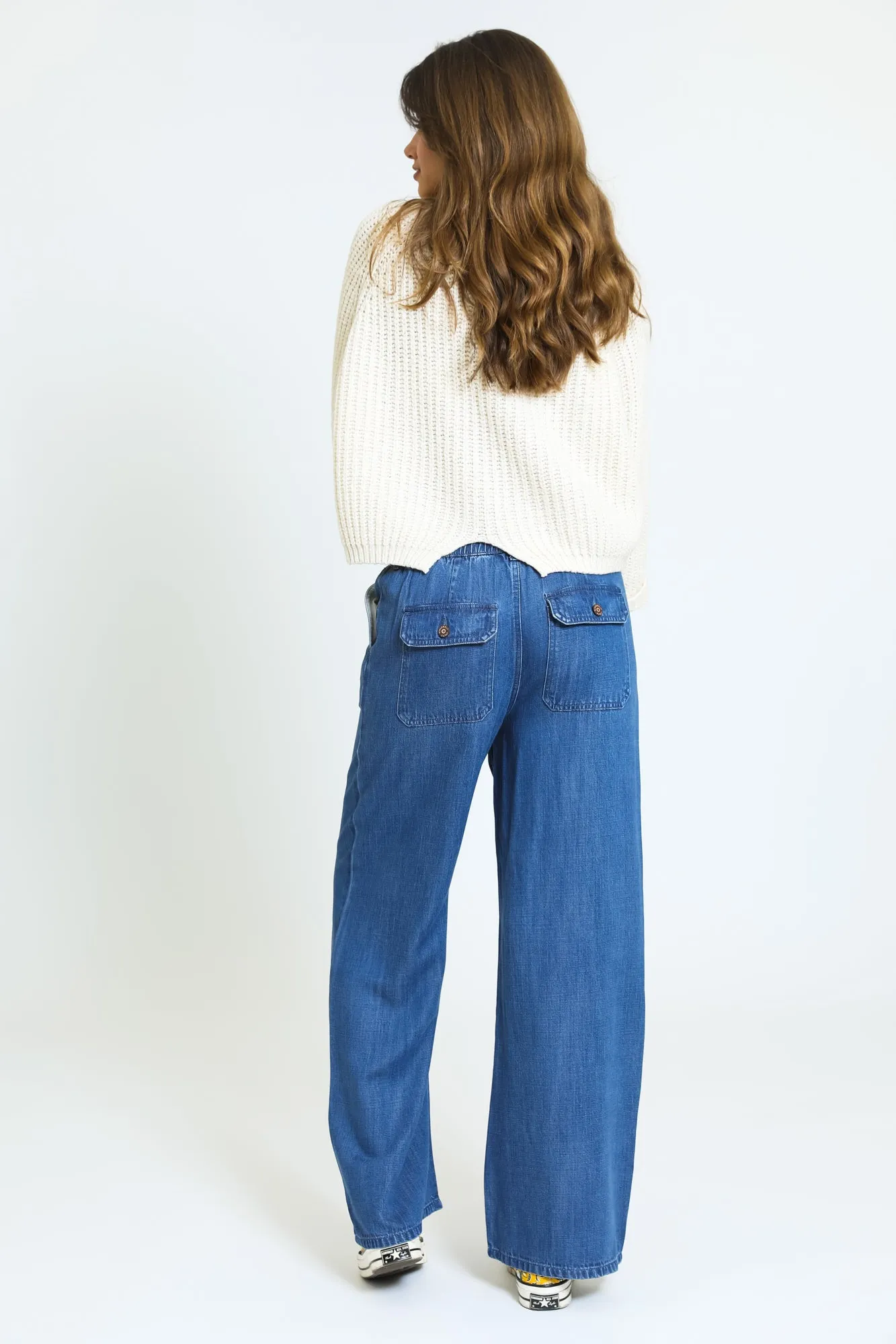 Traveler Wide Leg Pant - Vintage Denim Wash