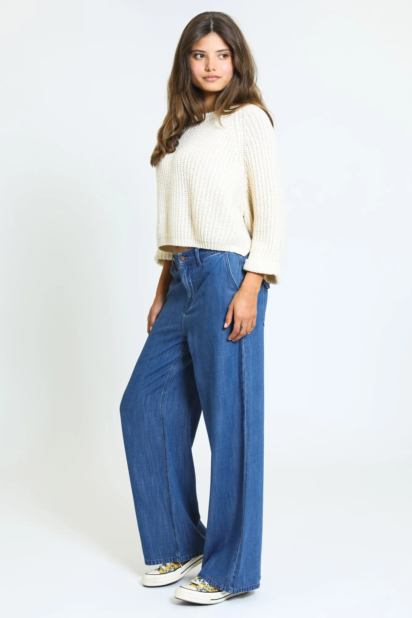 Traveler Wide Leg Pant - Vintage Denim Wash