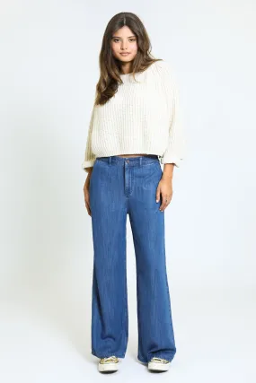 Traveler Wide Leg Pant - Vintage Denim Wash