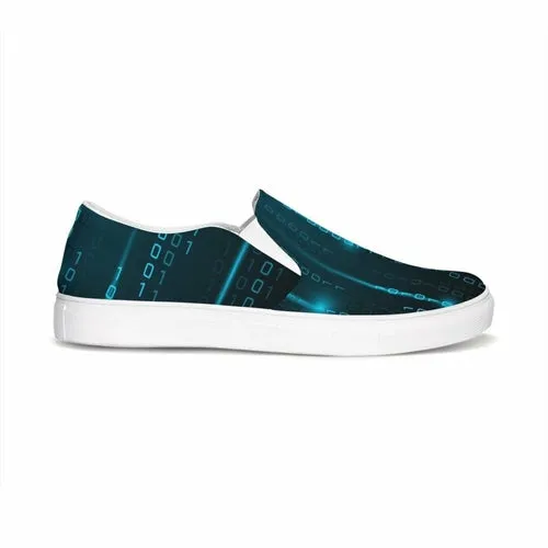 Uniquely You Womens Sneakers - Green Digital Code Style Low Top