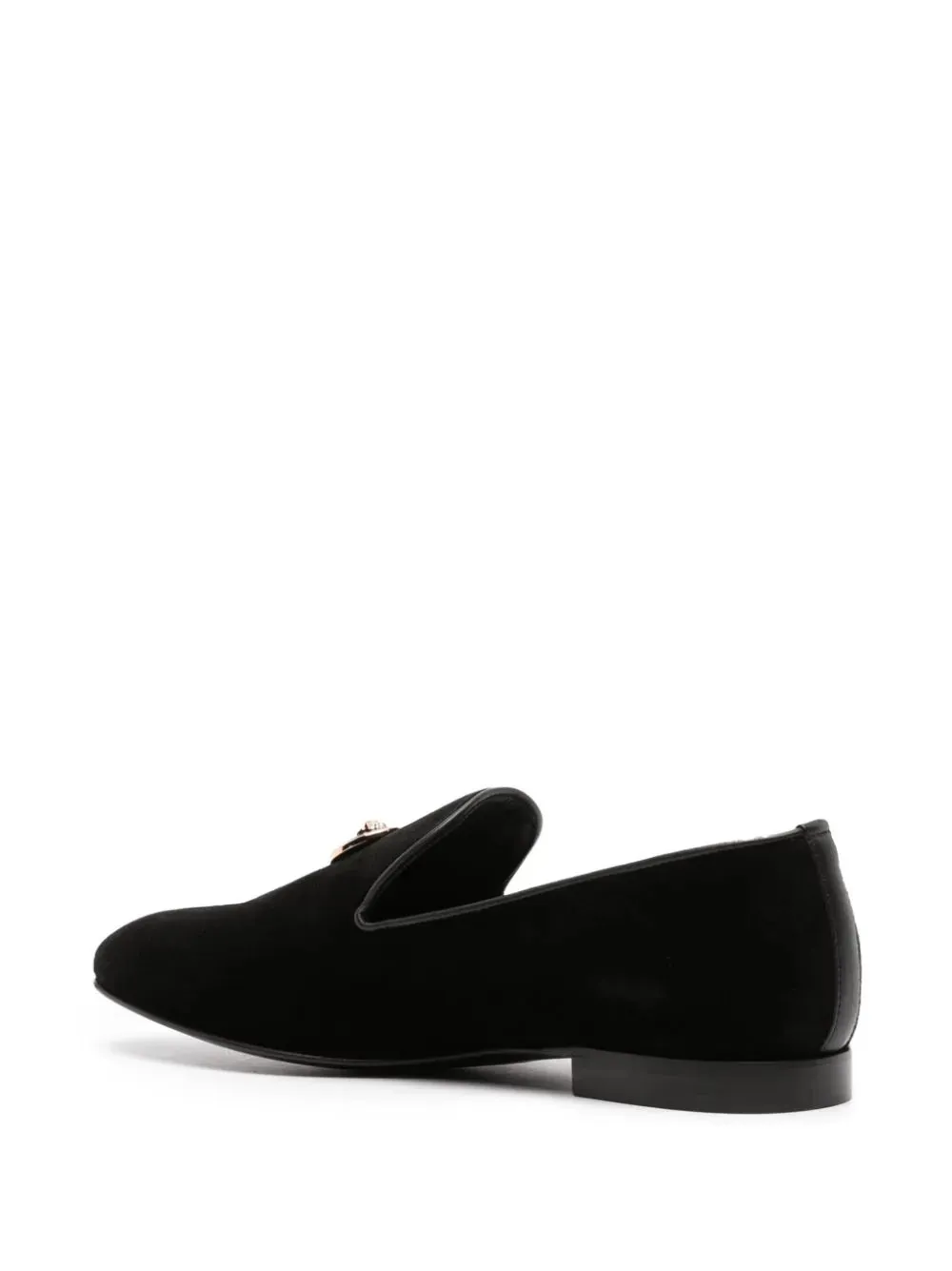 Versace Medusa Black Velvet Loafers