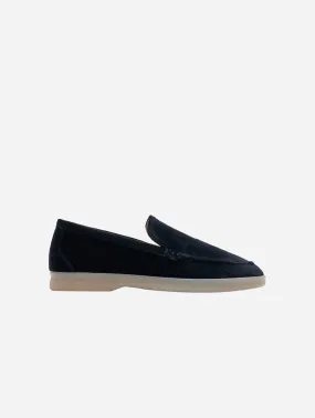 Women's Velvet Vegan Loafers | Black