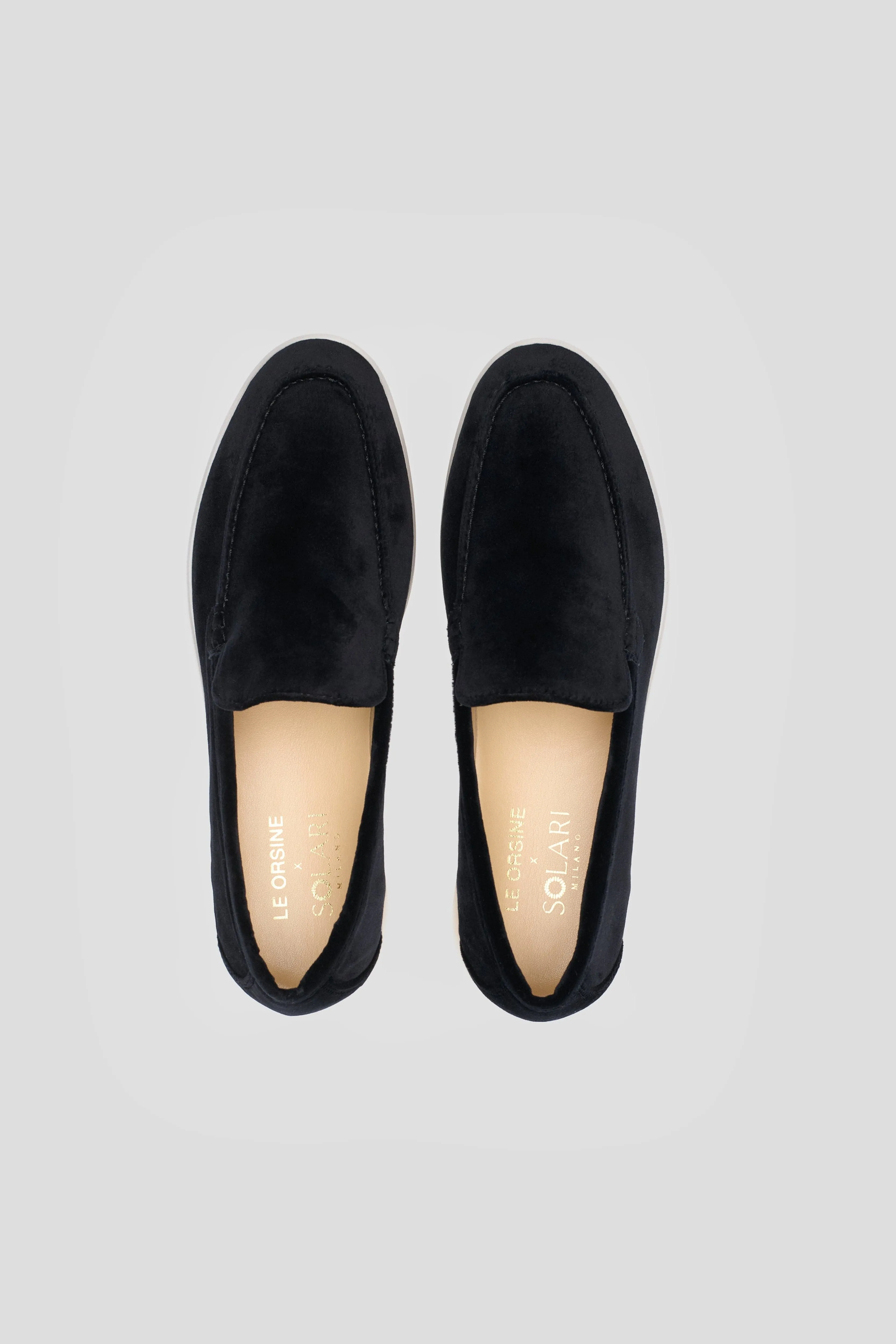 Women's Velvet Vegan Loafers | Black