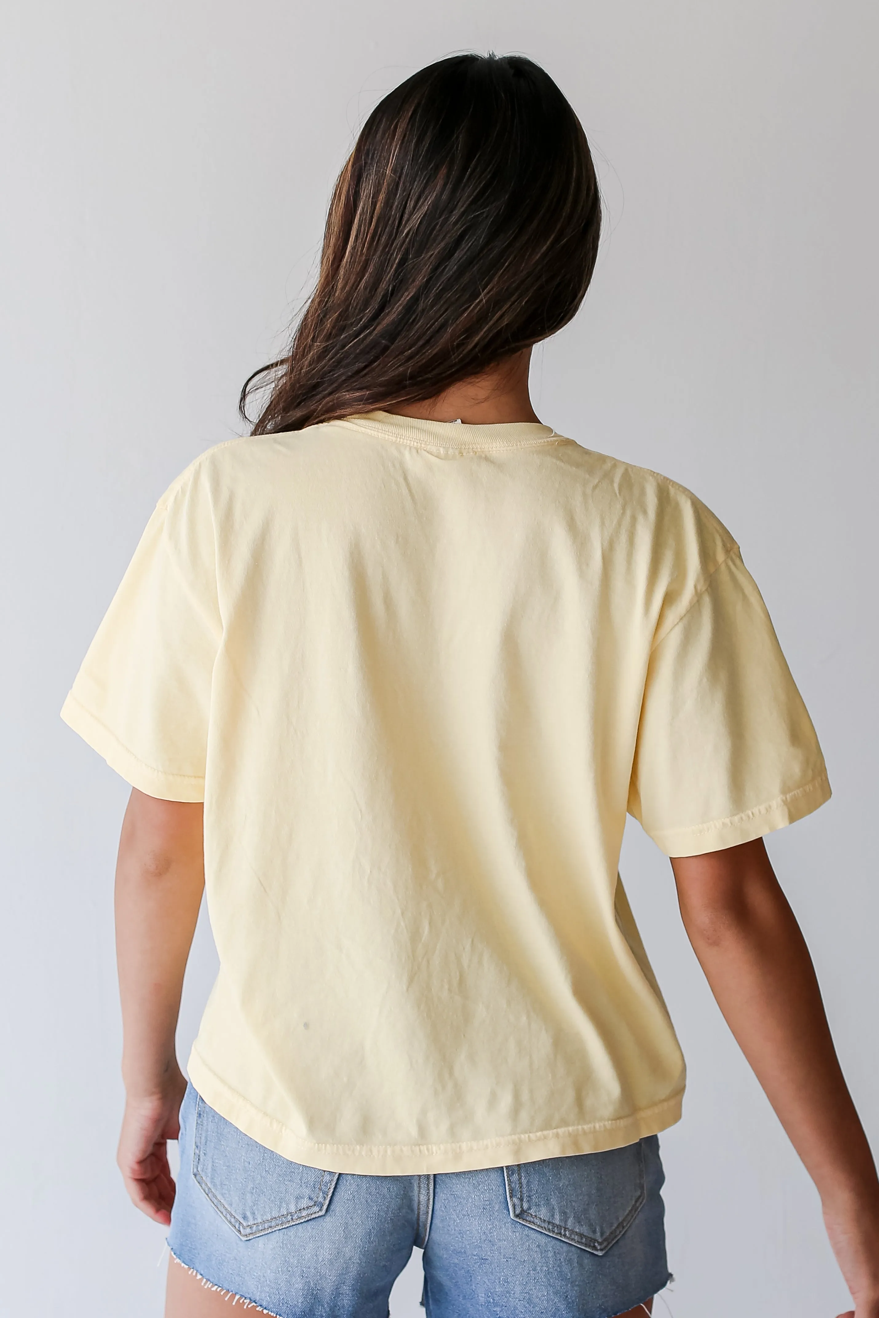 Yellow Pray Cropped Tee